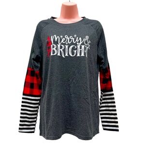 NWT Merry bright women’s long sleeve dark gray T-shirt size S